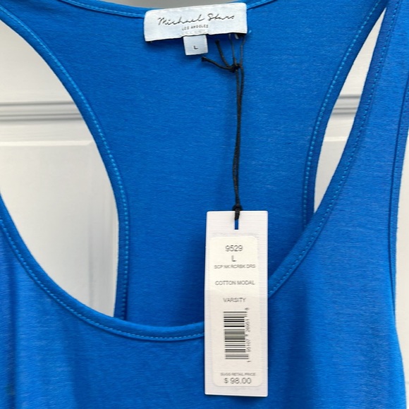 Michael Stars RacerBack Dress/L Royal Blue - Picture 4 of 5